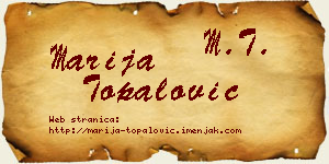 Marija Topalović vizit kartica